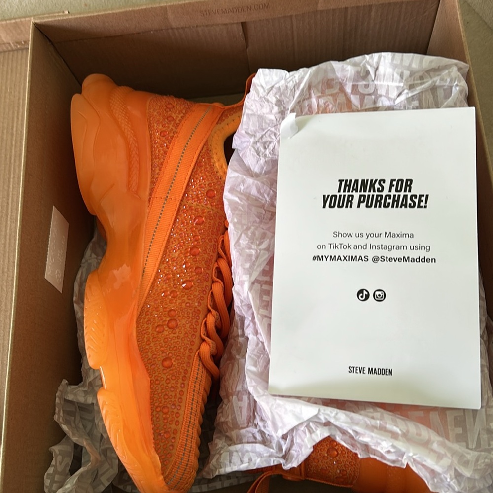 LAST CHANCE ❌Steve Madden Rare orange maxima bling sneakers size 9 - Picture 8 of 8